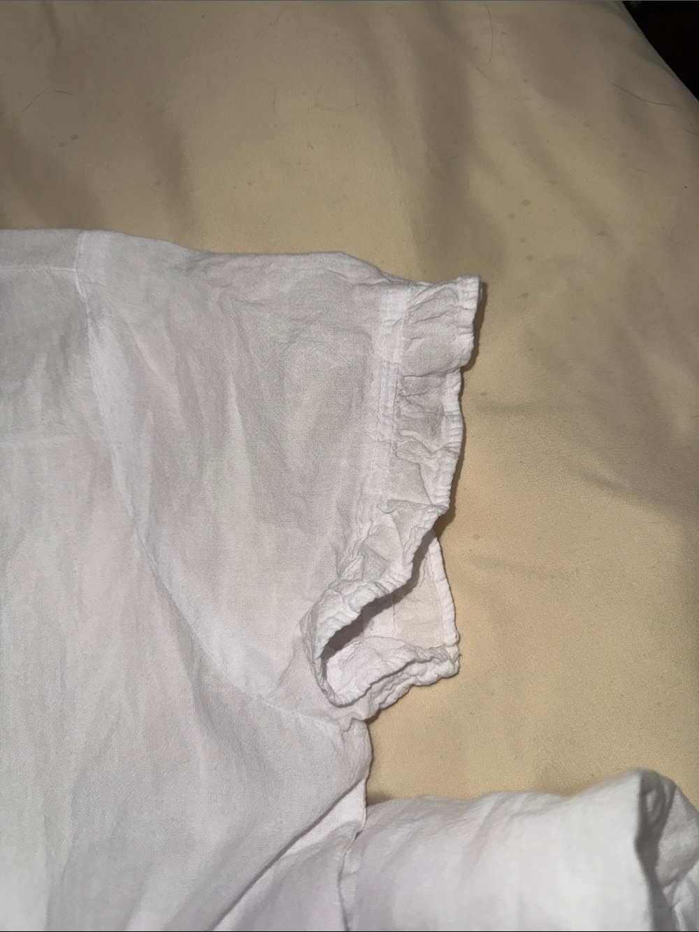White Ruffle Sleeve Top - Picture 2 of 3